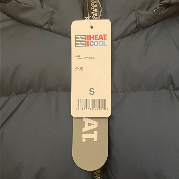 32 Degrees NWT Men's Dark Blue Puffer Jacket Hooded - Picture 2 of 10